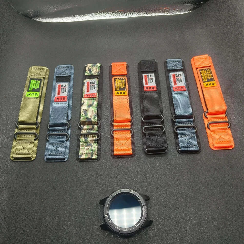 Smartwatch Bandje Nylon met Klittenband Verstelbaar 20mm 22mm Sportief Ademend Polsband voor Hardlopen Fitness