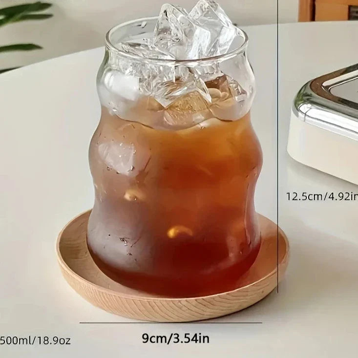 Geribbelde Glazen Tumbler Set 4-Delig Hittebestendig Borosilicaatglas Modern Design