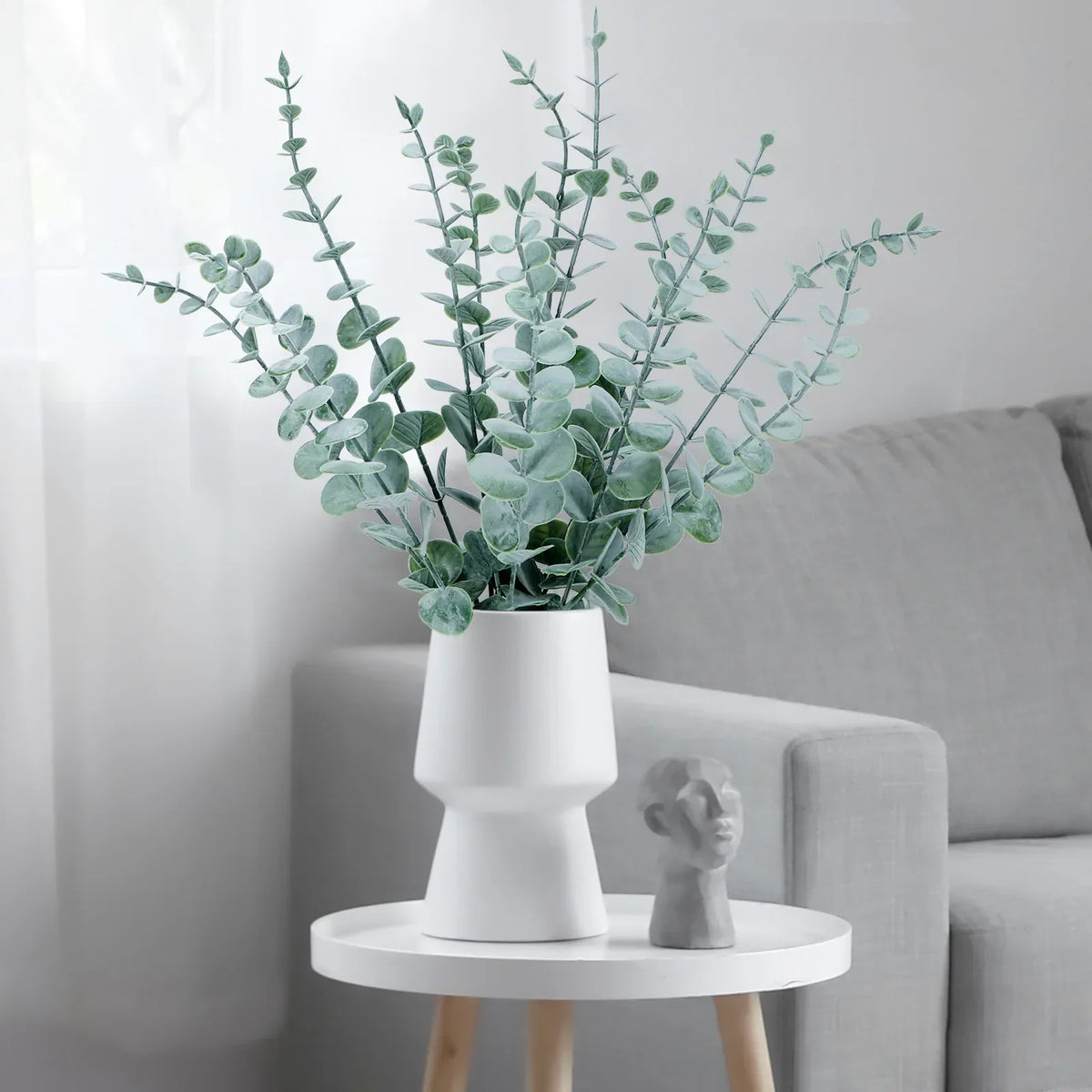 Kunsttak Eucalyptus Groen Naturel - Decoratieve Nep Eucalyptus Takken voor Vaas - Botanische Arrangement Accessoire 41 cm
