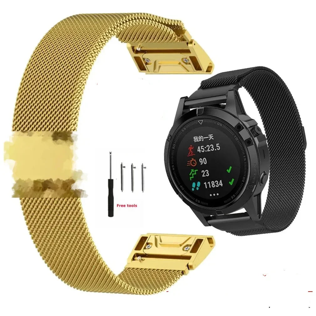 Milanese Metalen Smartwatch Bandje 20 22 26mm Magnetische Sluiting Verstelbaar Ademend Polsband Horlogeband