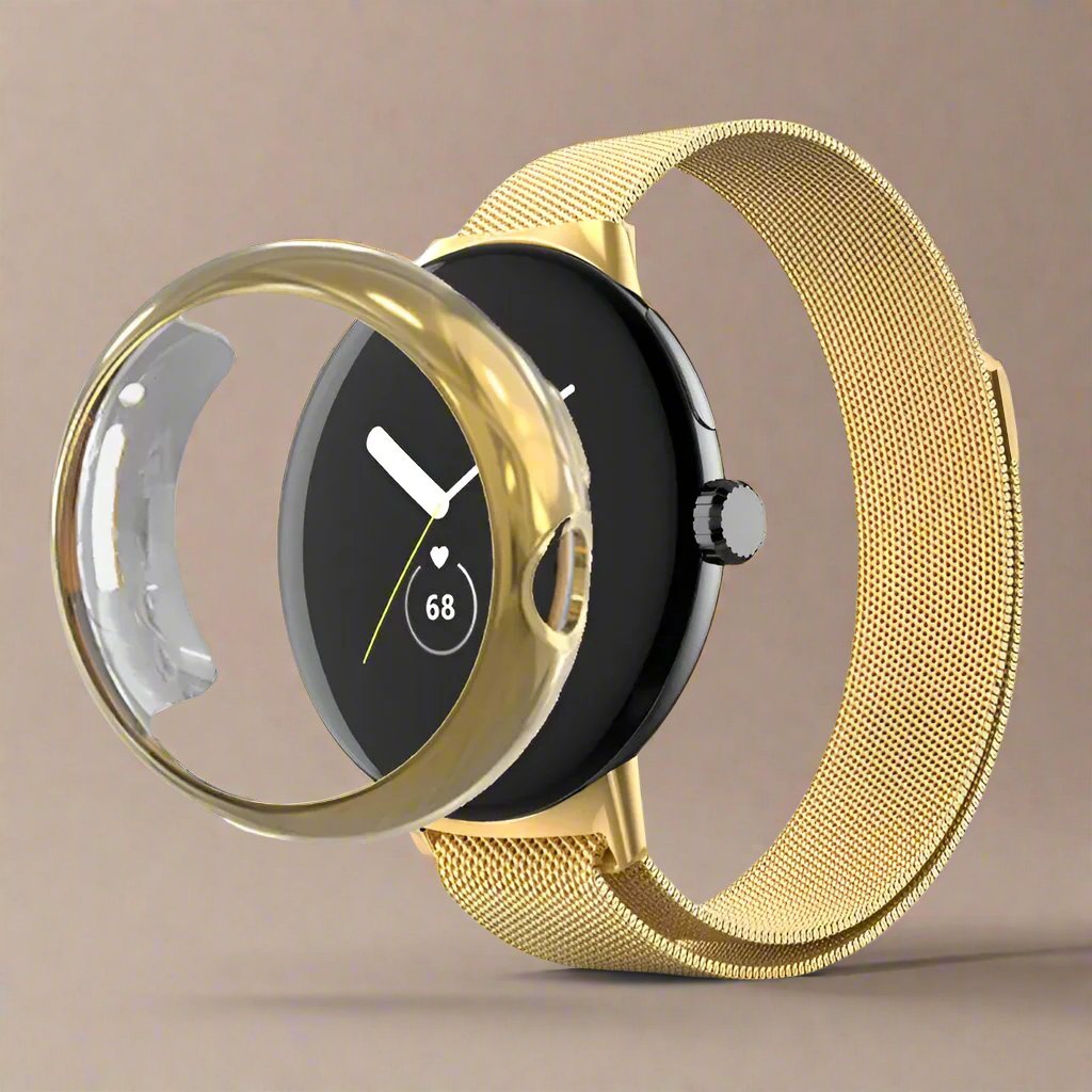 Roestvrijstalen Horlogeband met Beschermhoes Smartwatch Stalen Schakelband Metalen Polsband Universeel