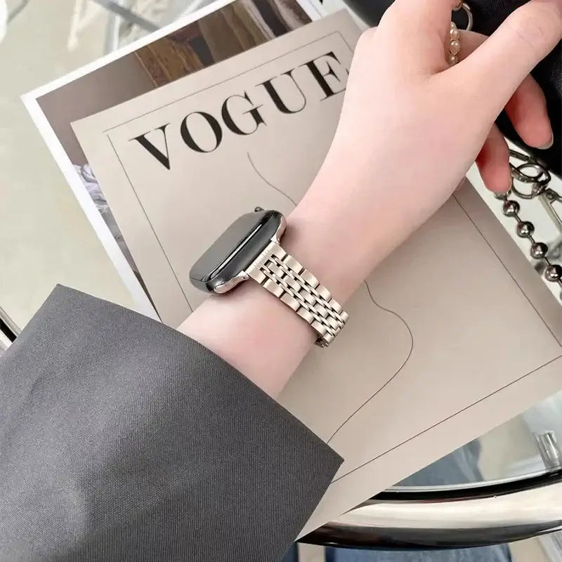 Roestvrijstalen Smartwatch Armband 38-49mm Metalen Polsband Elegante Schakelband Verstelbaar Horloge