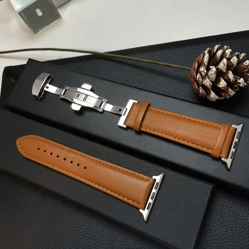 Lederen Horlogeband Smartwatch - Verstelbare Polsband Echt Leer Klassiek Design Premium Stijlvol Accessoire