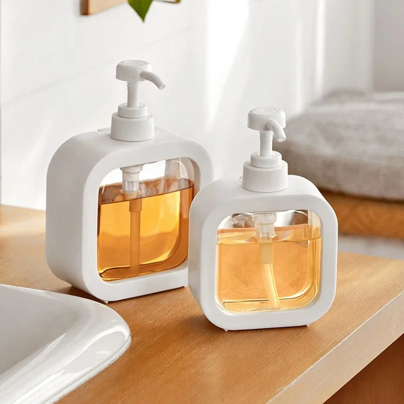 Scandinavische Zeepdispenser met Pompje | 17cm & 19cm | Minimalistisch Design voor Badkamer & Keuken | Duurzame ABS & PVC Zeeppomphouder