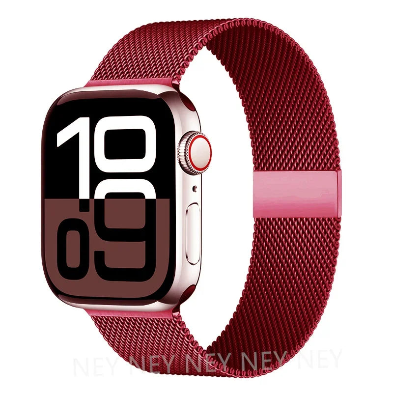 Milanese Mesh Horlogeband Roestvrij Staal Verstelbaar Magnetisch Slot Smartwatch 38-49mm Polsband Accessoire