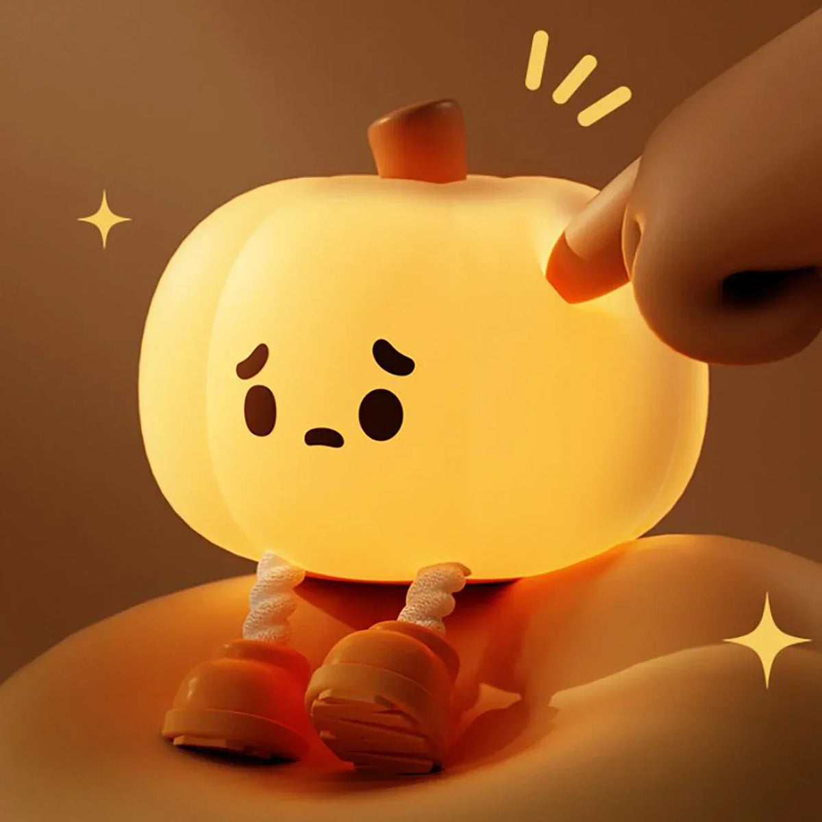 Decoratief Pompoennachtlampje met Touch-bediening en Dimfunctie - Sfeerverlichting voor Kinderen en Volwassenen