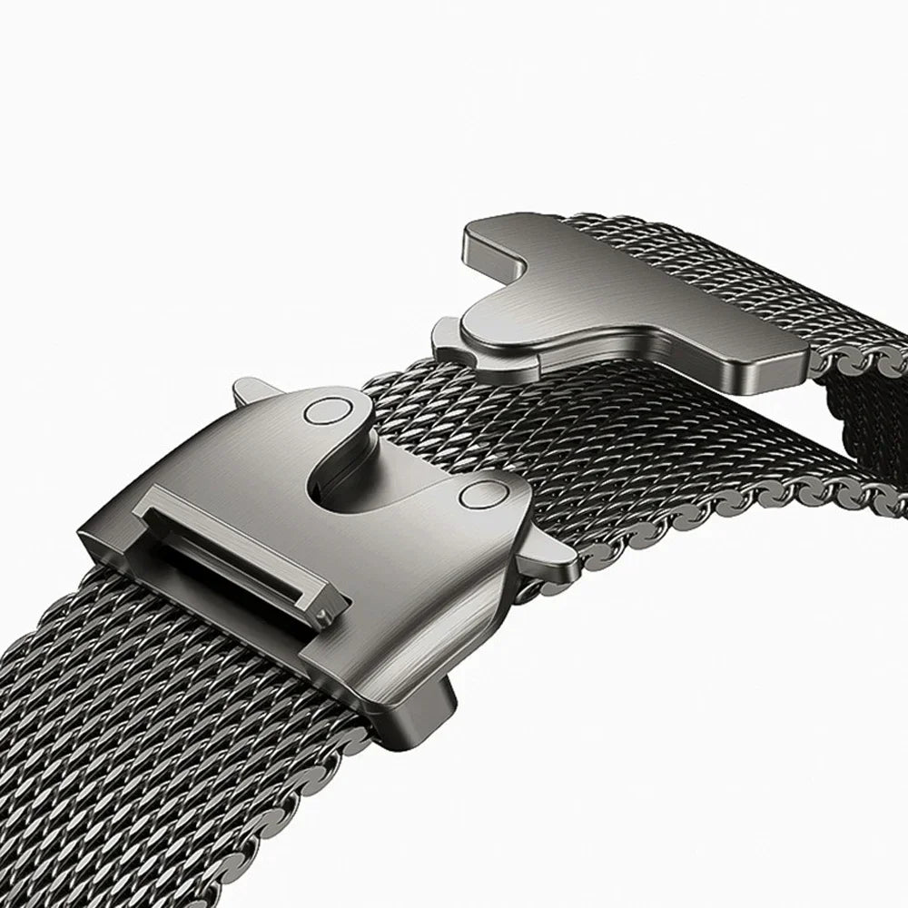Titanium Milanese Horlogeband voor Smartwatch Zwart Grijs Verstelbaar 38-49mm Unisex Stijlvol Comfortabel