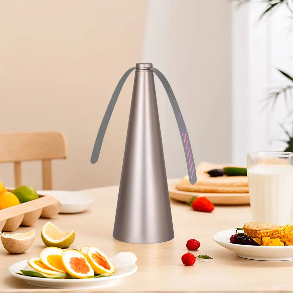 Tafelventilator met Holografische Vleugels tegen Insecten USB Batterij Oplaadbaar voor Buiten Eten Terras