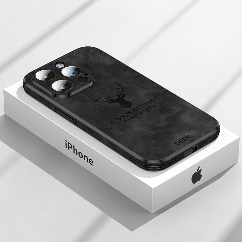 Smartphone Hoesje in Leerlook - Slank Design met Valbescheming & MagSafe-Compatibiliteit voor iPhone 16/15/14/13/12