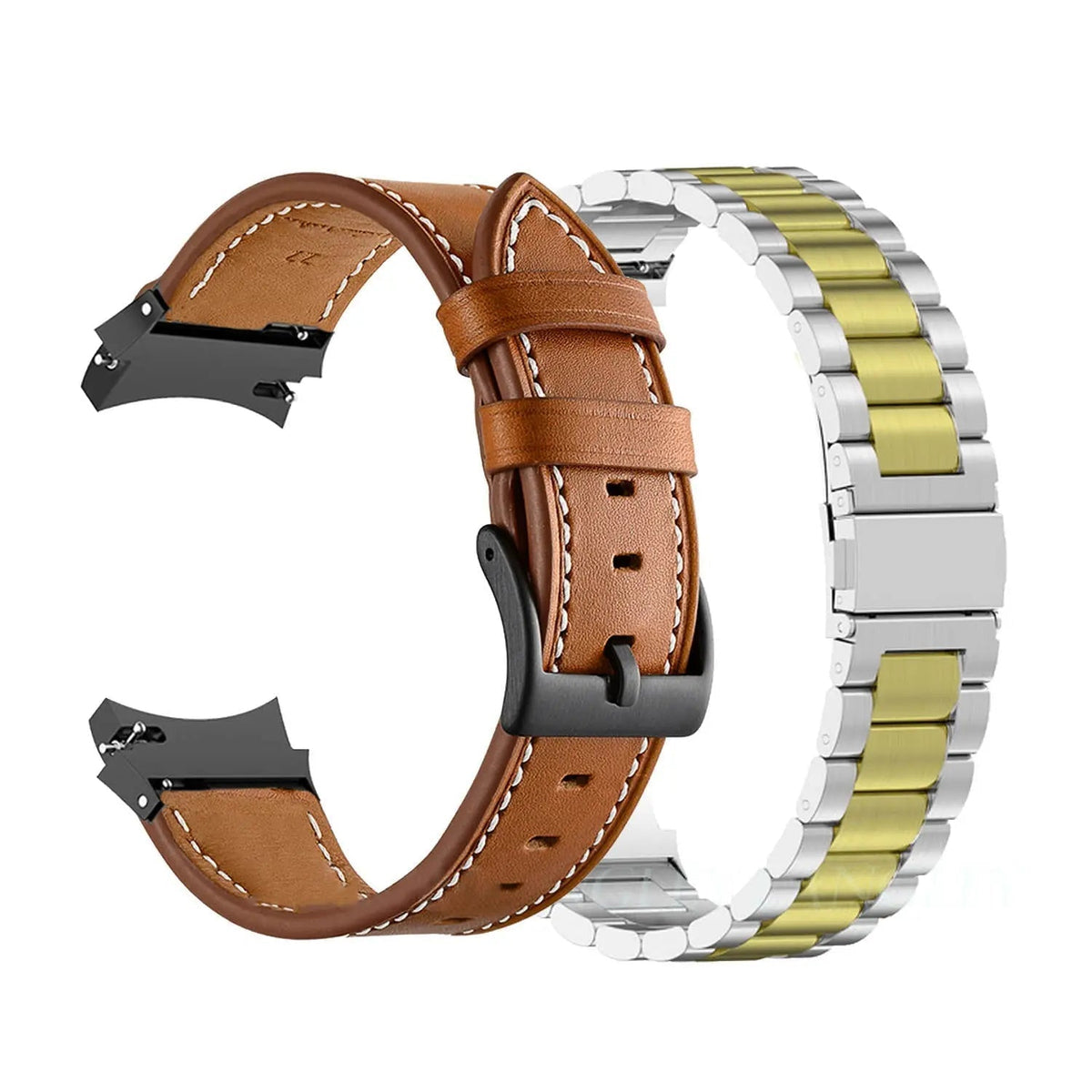 Premium Horlogeband Roestvrij Staal Leder Galaxy Watch 5 40mm 44mm 45mm Pro Verstelbaar Verwisselbaar Polsband
