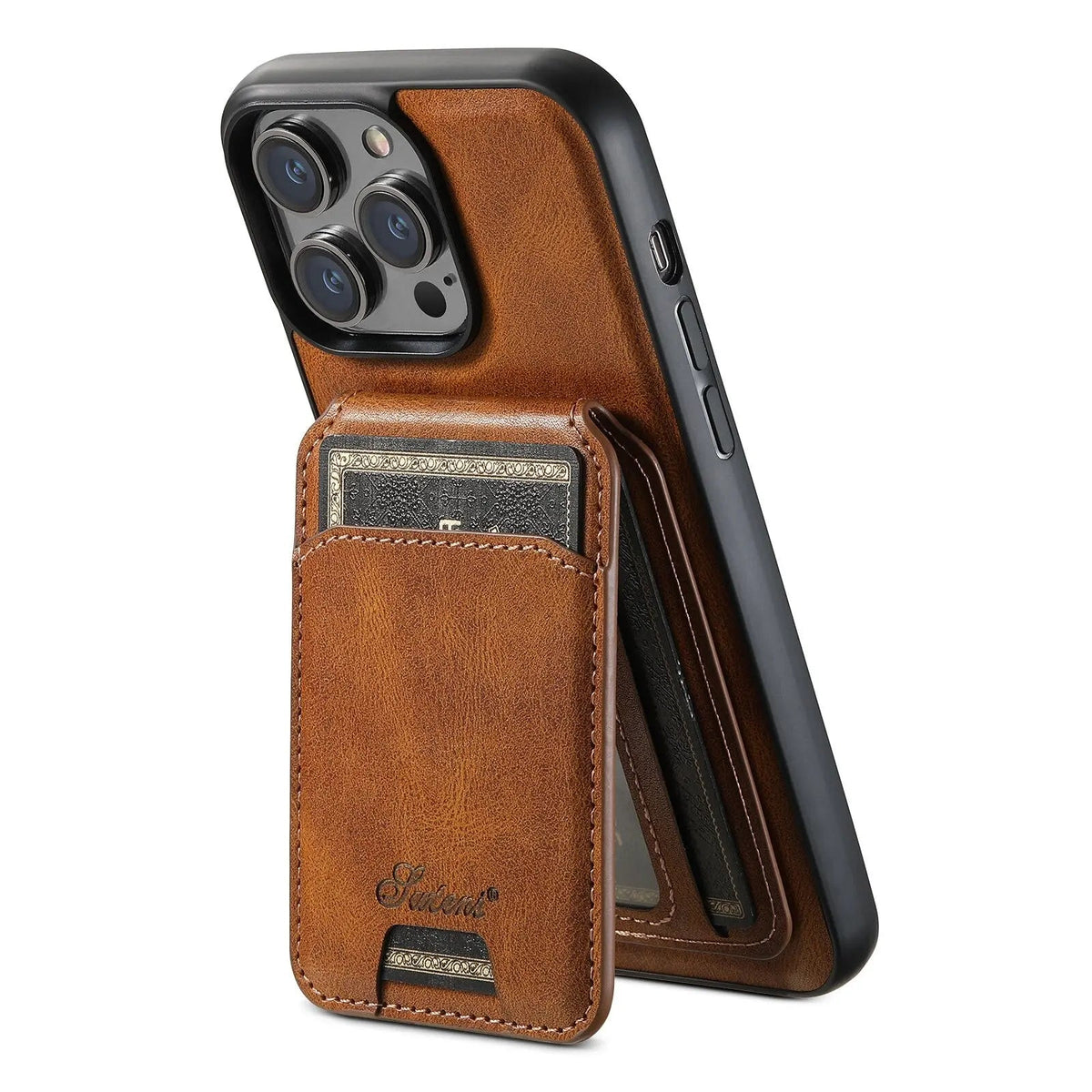 Leren Telefoonhoesje Portemonnee iPhone 15 Pro Max Zwart Bruin Blauw Rood Khaki Cardholder Flip Case