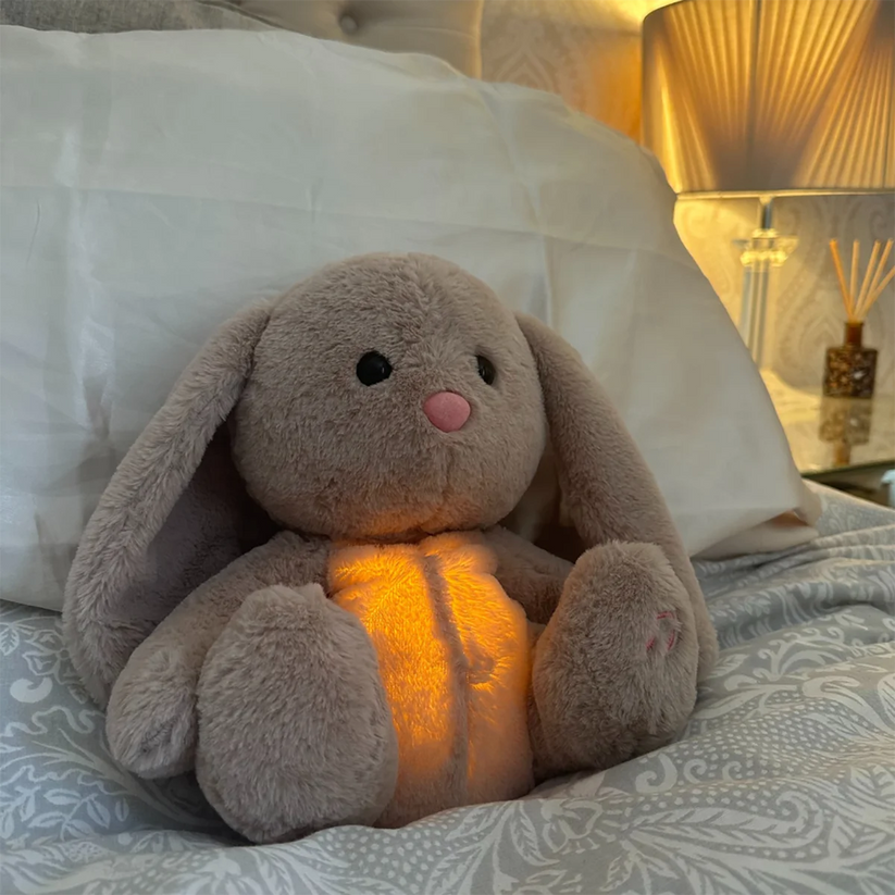Interactieve Knuffel met Rustgevende Ademhaling Muziek en Lichtjes voor Kinderen Volwassenen Slaap Ontspanning