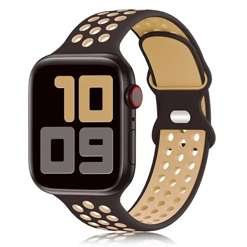 Siliconen Smartwatch Bandje - Ademend Sportbandje met Dubbele Kleuren voor 38mm tot 49mm Horloges Unisex