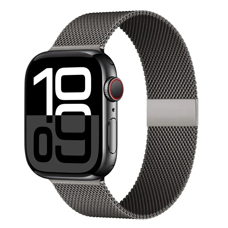 Milanese Mesh Horlogeband Roestvrij Staal Verstelbaar Magnetisch Slot Smartwatch 38-49mm Polsband Accessoire