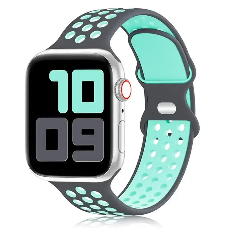 Siliconen Smartwatch Bandje - Ademend Sportbandje met Dubbele Kleuren voor 38mm tot 49mm Horloges Unisex