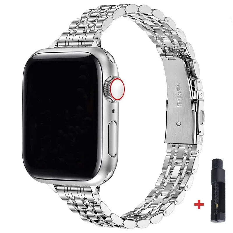 Roestvrijstalen Smartwatch Armband 38-49mm Metalen Polsband Elegante Schakelband Verstelbaar Horloge