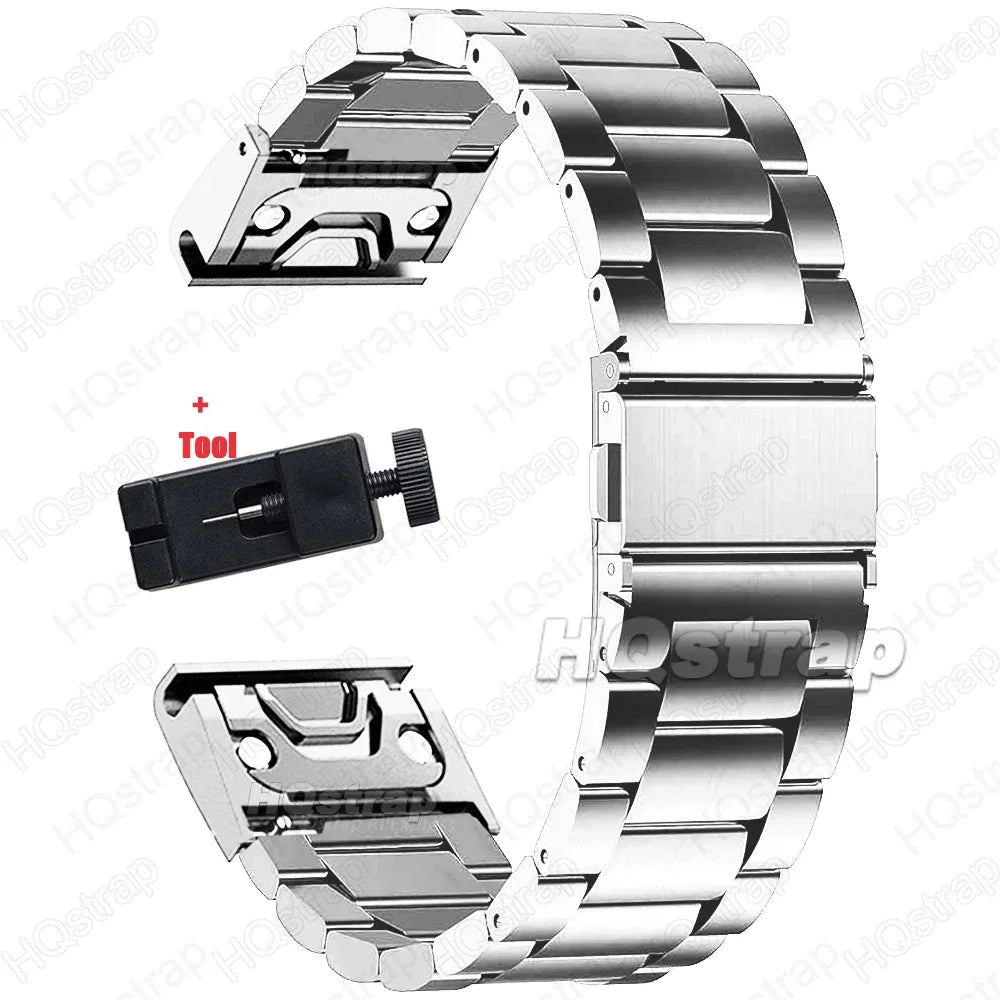 Smartwatch Armband Roestvrij Staal Verstelbaar 20-26mm Metalen Polsband Zilver Zwart Elegante Bandje