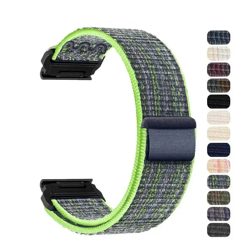 Verstelbare Nylon Sportband voor Smartwatch - Ademend Klittenband Polsbandje 20mm 22mm 26mm Fitnesstracker