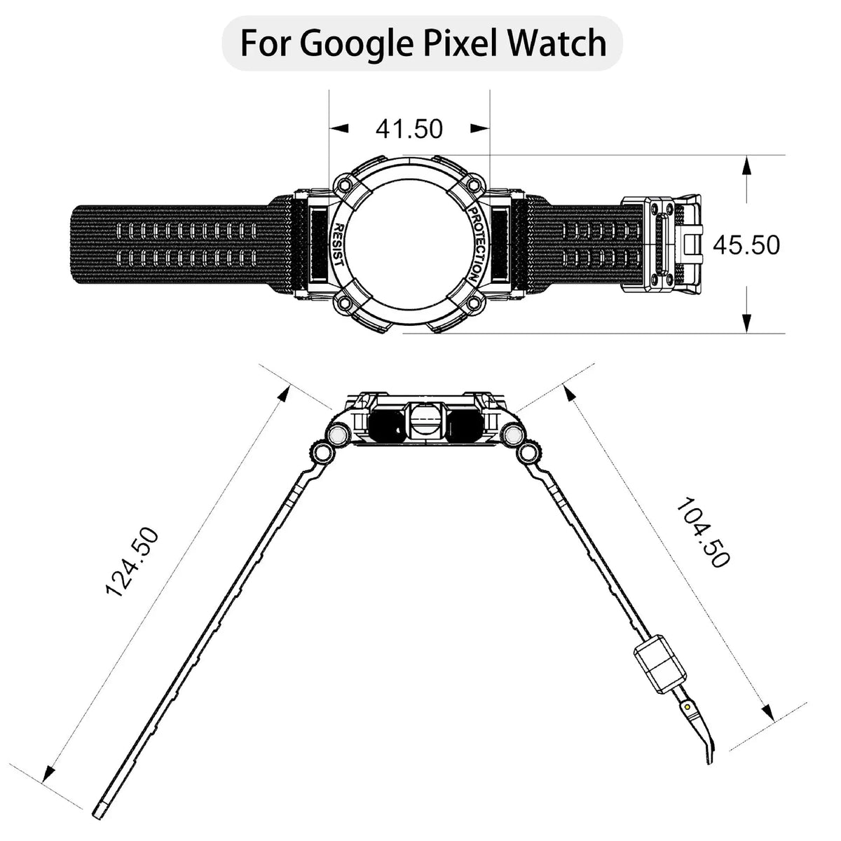 Smartwatch Bandje met Beschermhoes Pixel Watch Siliconen Sport Polsband Bumper Case Horloge Accessoire