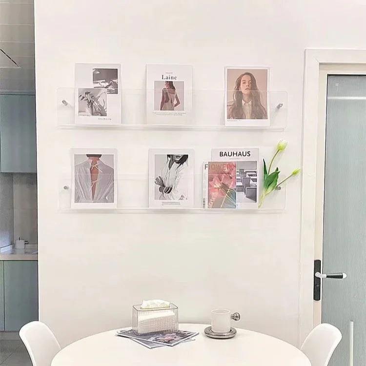 Platenrek Wand Zwevend PVC 40 50 80 cm Transparant LP Vinyl Display Muurmontage Modern