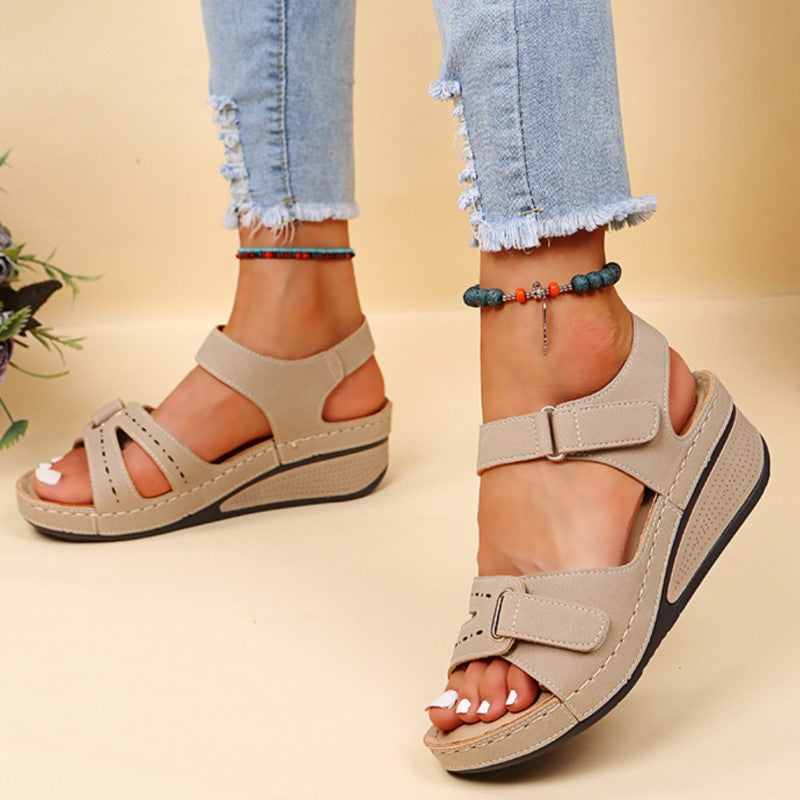 Dames Orthopedische Sandalen Klittenband Zacht Zomerschoeisel Antislip Ademend Verstelbaar Vrijetijdsschoenen