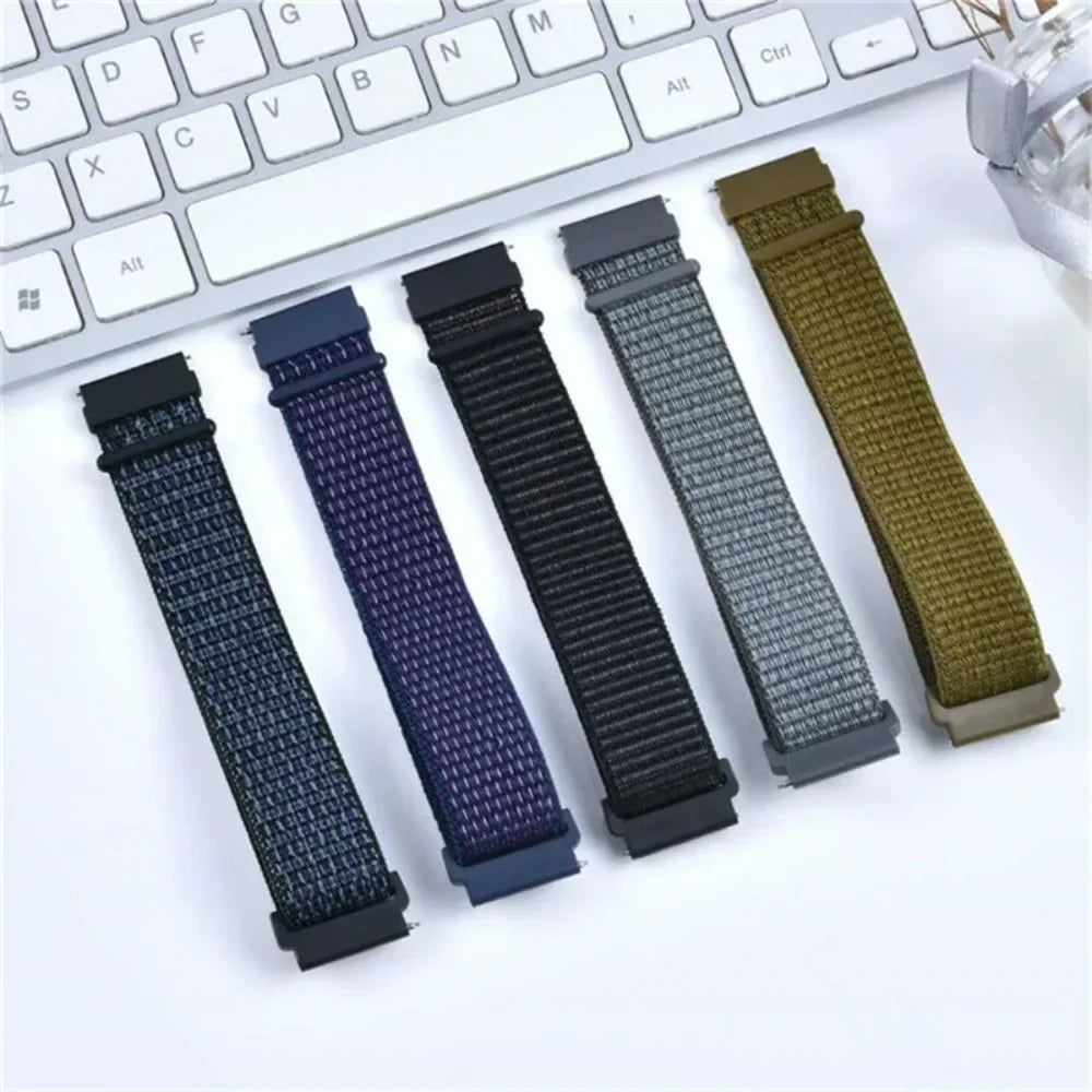 Verstelbare Nylon Sportband voor Smartwatch 20mm 22mm Ademend Polsband Sporthorloge Lichtgewicht Fitness
