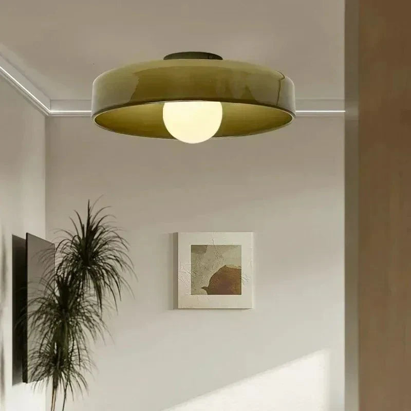 Glazen Plafondlamp Scandinavische Stijl Groen Geel Wit - Sfeervolle Verlichting voor Woonkamer Slaapkamer