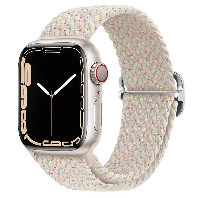 Elastische Gevlochten Smartwatch Bandje Nylon 38mm-49mm Verstelbaar Ademend Sportband voor Apple Watch