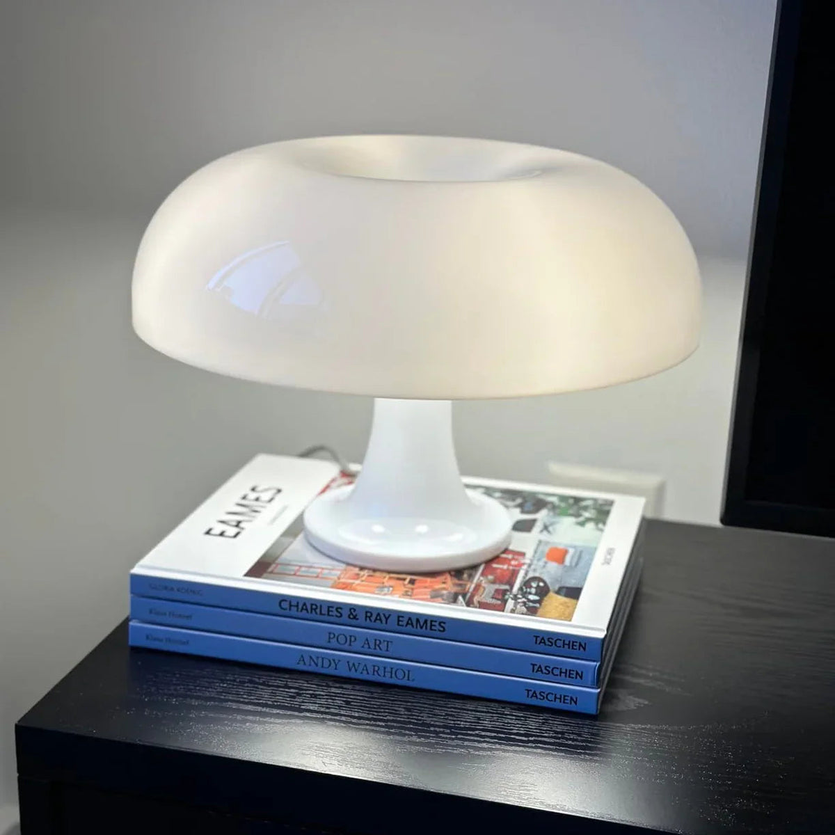 Tafellamp Retro Paddenstoel Italiaans Design PVC 28cm Warm Licht