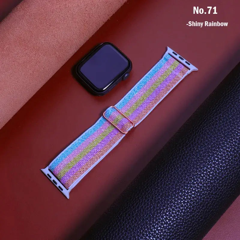 Elastische Nylon Smartwatchband Verwisselbaar Polsbandje Comfortabel Duurzaam Design Sportief Actief