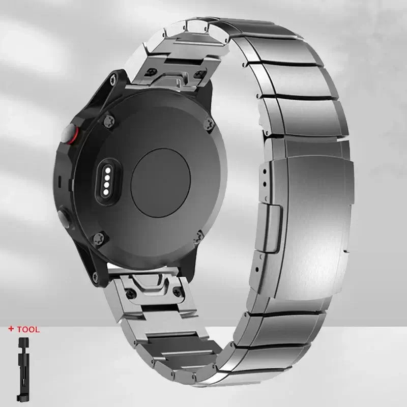 Stalen Horlogeband met Snelsluiting voor Smartwatch 22mm 26mm Verstelbaar Metalen Polsband Universeel