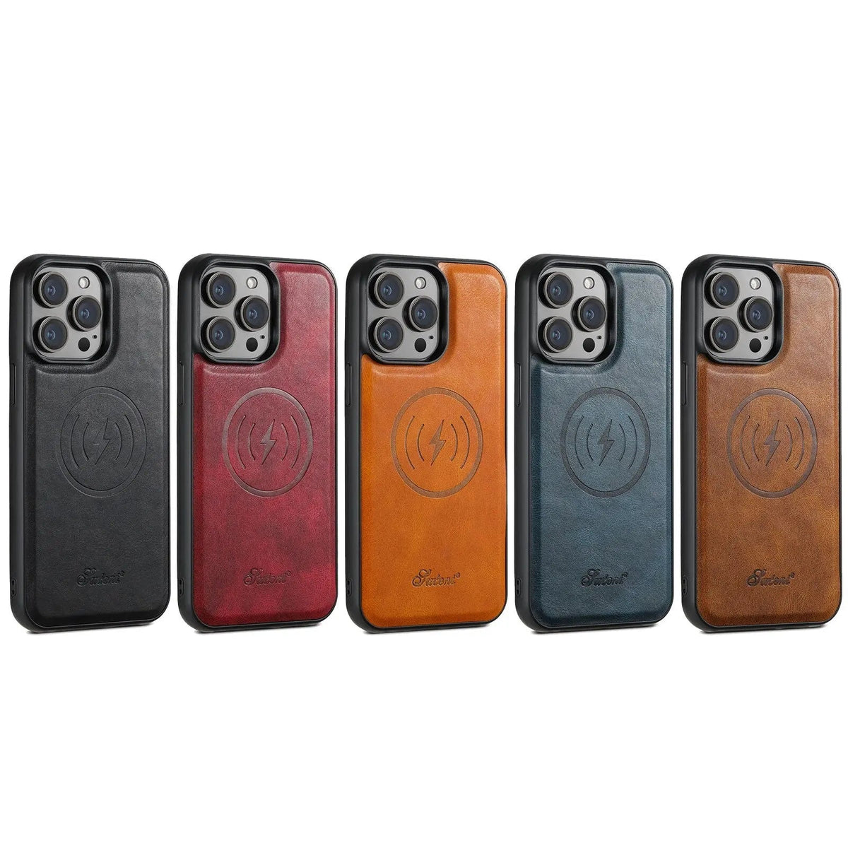 Leren Telefoonhoesje Portemonnee iPhone 15 Pro Max Zwart Bruin Blauw Rood Khaki Cardholder Flip Case