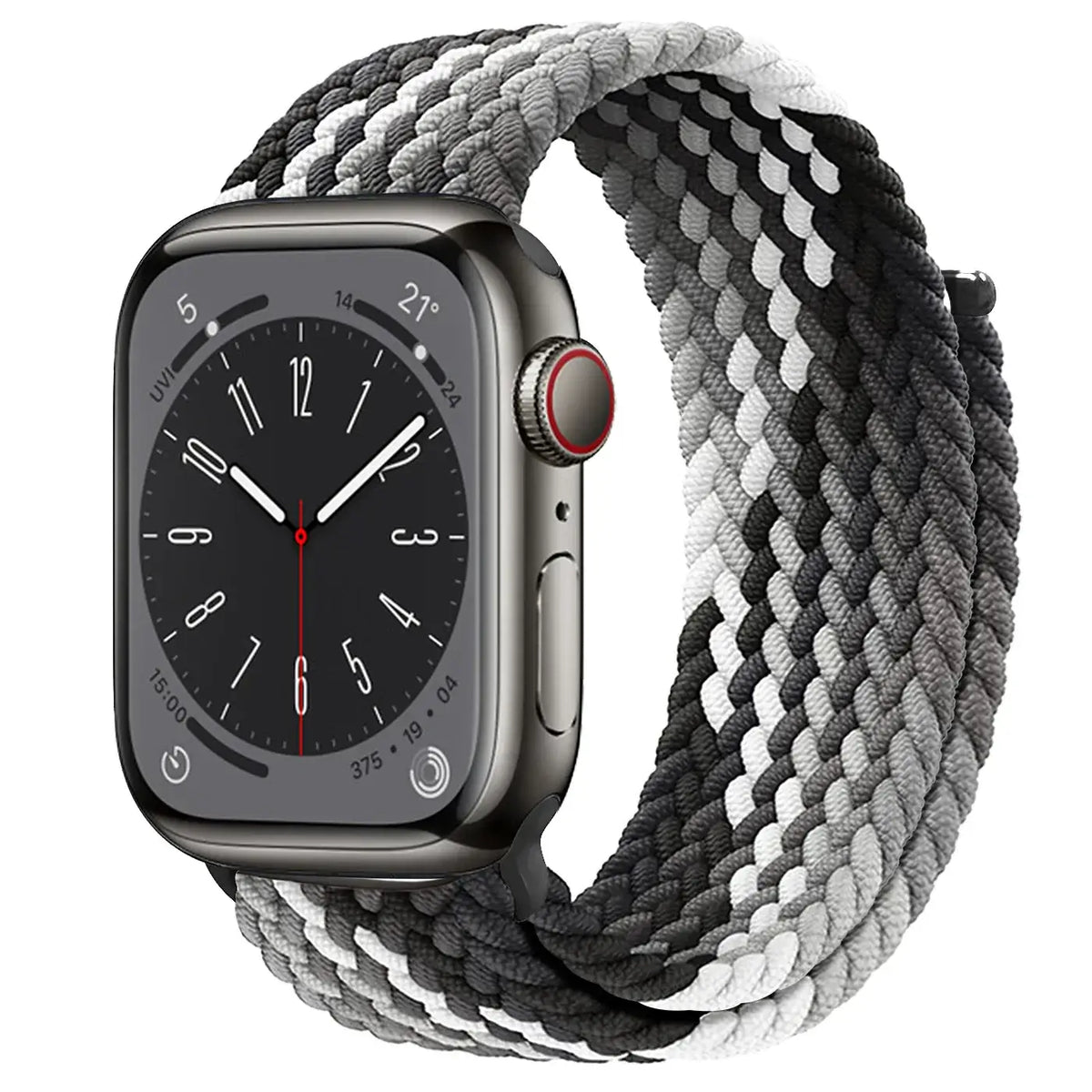 Nylon Horlogebandje met Klittenband Sluiting Ademend Verstelbaar Sportbandje voor Smartwatch Polsband