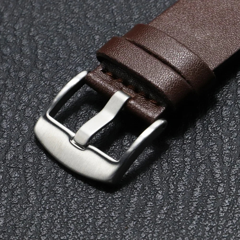 Leren Horlogeband met Snelsluiting 20mm 22mm 26mm Smartwatch Polsband Unisex Bruin Zwart Blauw Verstelbaar
