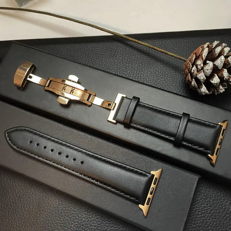 Lederen Horlogeband Smartwatch - Verstelbare Polsband Echt Leer Klassiek Design Premium Stijlvol Accessoire