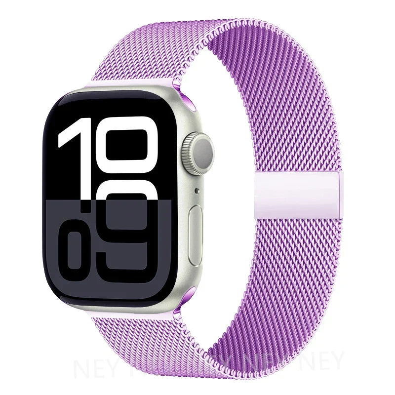 Milanese Mesh Horlogeband Roestvrij Staal Verstelbaar Magnetisch Slot Smartwatch 38-49mm Polsband Accessoire