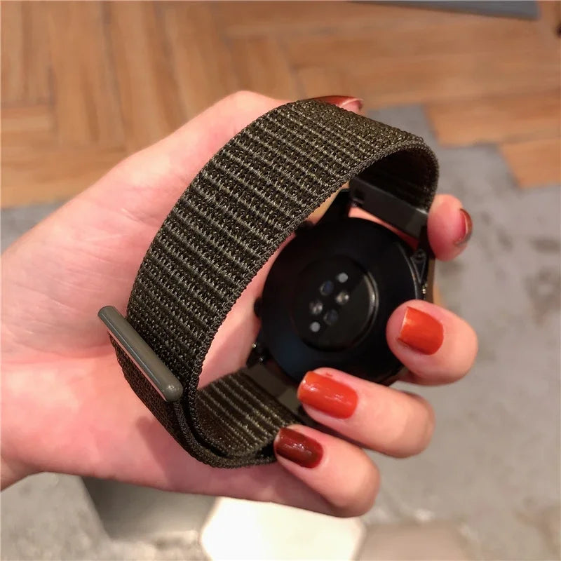 Nylon Sportband Smartwatch 20mm 22mm Ademend Lichtgewicht Loop Polsband Verstelbaar Training Fitness