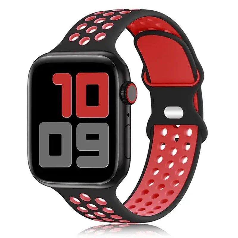 Siliconen Smartwatch Bandje - Ademend Sportbandje met Dubbele Kleuren voor 38mm tot 49mm Horloges Unisex