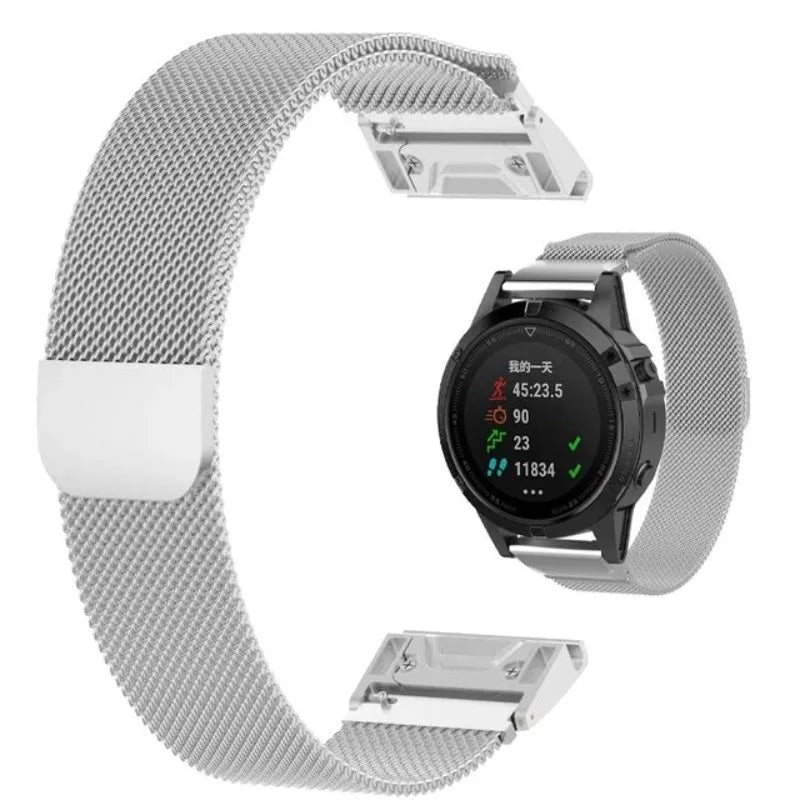 Milanese Metalen Smartwatch Bandje 20 22 26mm Magnetische Sluiting Verstelbaar Ademend Polsband Horlogeband