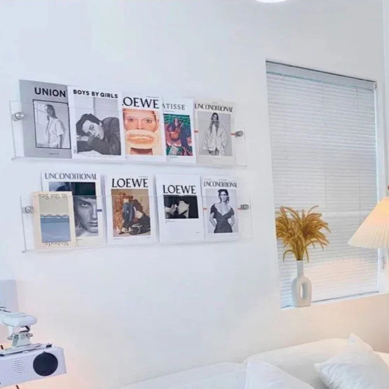 Platenrek Wand Zwevend PVC 40 50 80 cm Transparant LP Vinyl Display Muurmontage Modern
