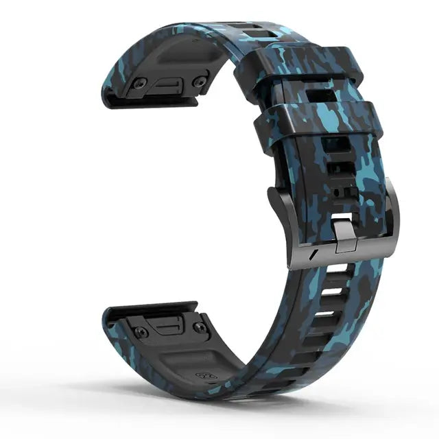 Siliconen Horloge Bandje Camouflage Print Verstelbaar Sportief 22mm 26mm Verwisselbaar Polsband Unisex