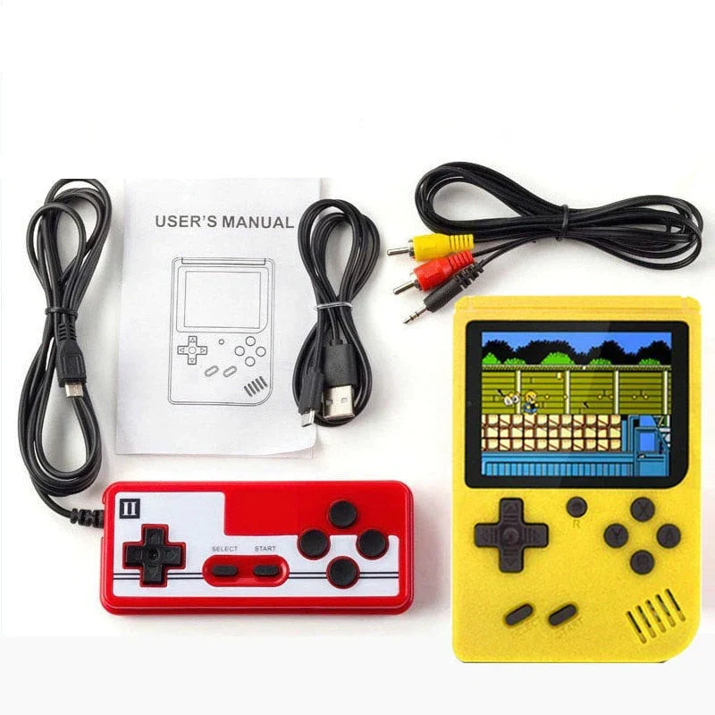 Retro Handheld Spelcomputer met 400 Klassieke Games - Oplaadbaar met TV-Aansluiting - 3 Inch Scherm - Zwart, Wit, Rood, Blauw, Geel