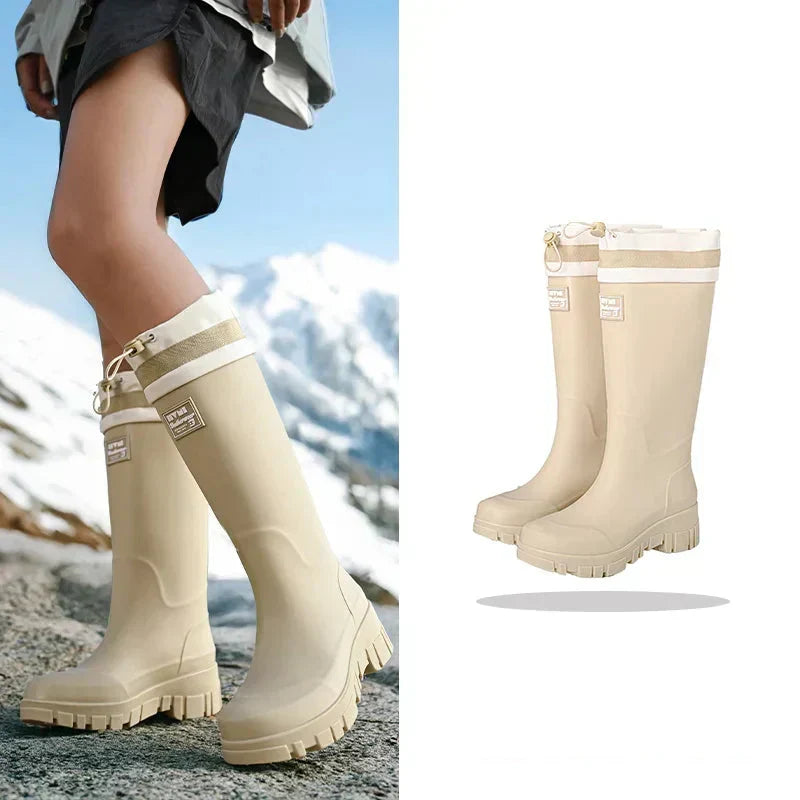 Waterdichte Regenlaarzen Dames Retro Antislip Herfstlaarzen Tuinlaarzen Wandellaarzen Outdoor Comfort