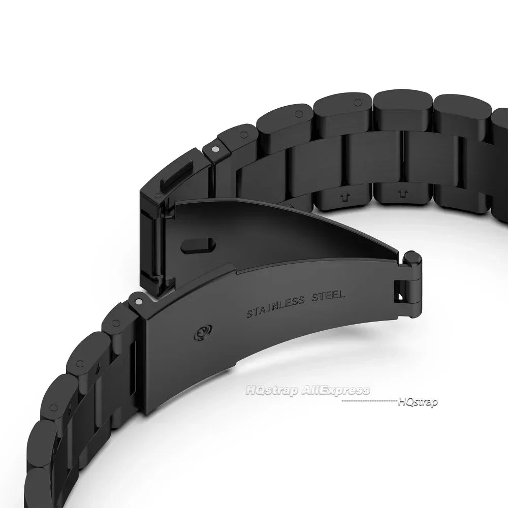 Smartwatch Armband Roestvrij Staal Verstelbaar 20-26mm Metalen Polsband Zilver Zwart Elegante Bandje