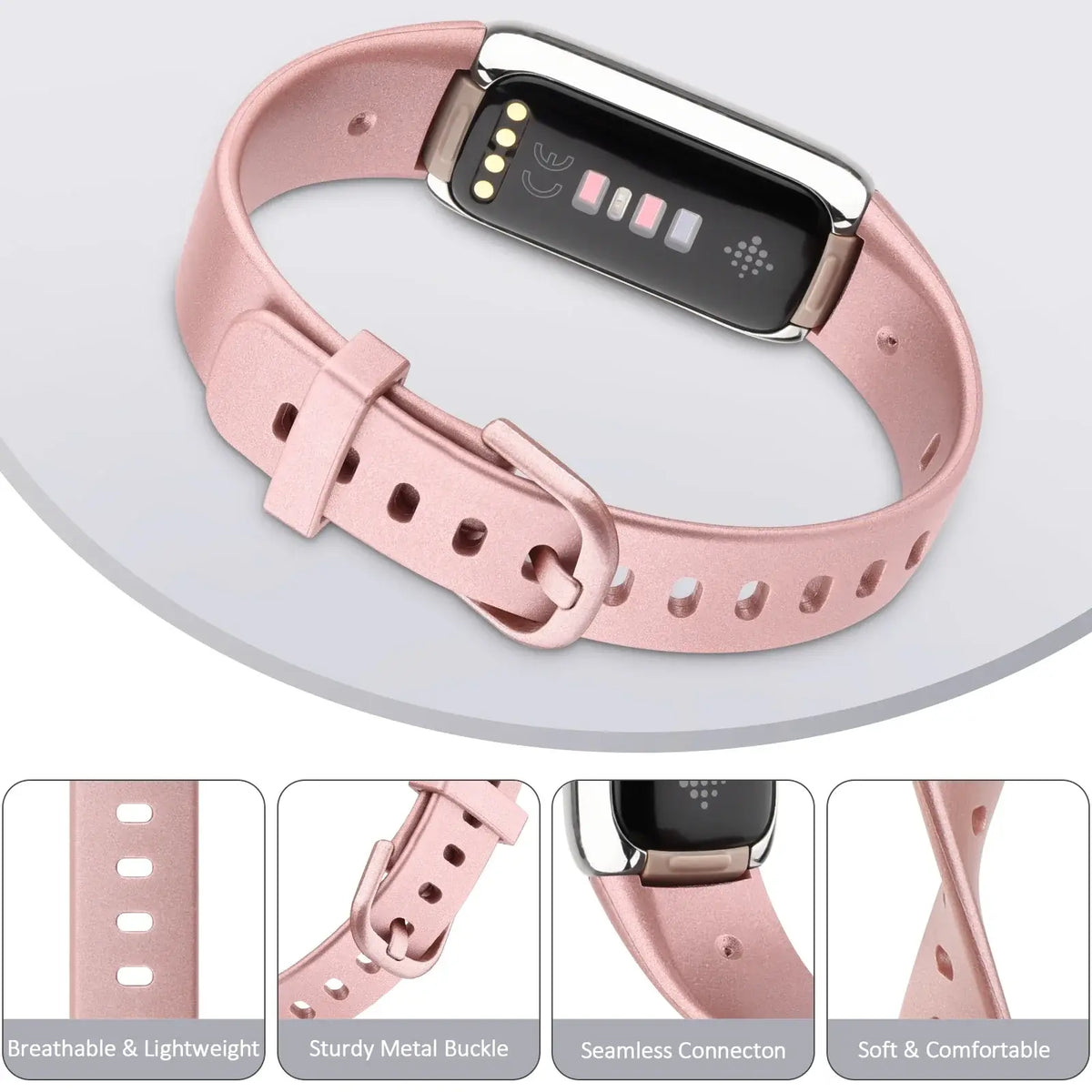 Siliconen Horlogebandje Waterbestendig Verstelbaar Sporthorloge Smartwatch Polsband voor Actieve Lifestyle