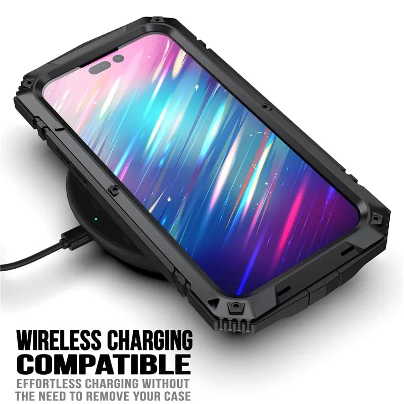 Metalen iPhone Hoesje 11 12 13 14 Series Schokbestendig Heavy Duty Robuust Beschermhoes Stevige Bumper