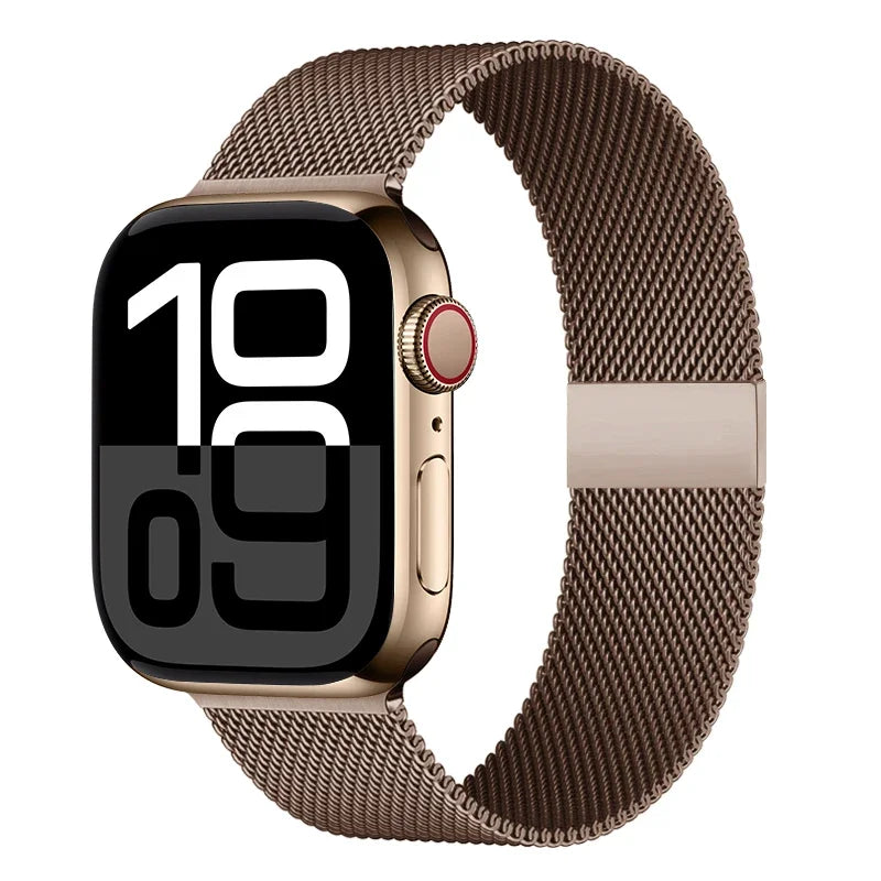 Milanese Mesh Horlogeband Roestvrij Staal Verstelbaar Magnetisch Slot Smartwatch 38-49mm Polsband Accessoire