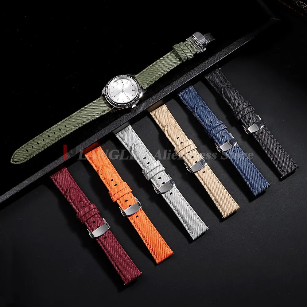 Nylon Horloge Bandje Zeilstof Waterafstotend Quick-Release Universeel Sporthorloge Band 20mm 22mm Polsband