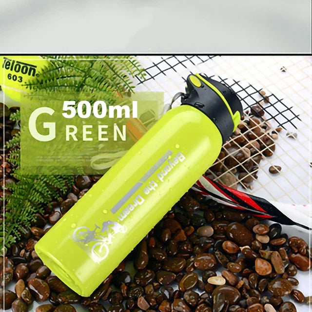 Thermosfles Fiets 500ml Dubbelwandig RVS Drinkfles Sportdop Draagkoord Isolatie Temperatuurbehoud Waterfles