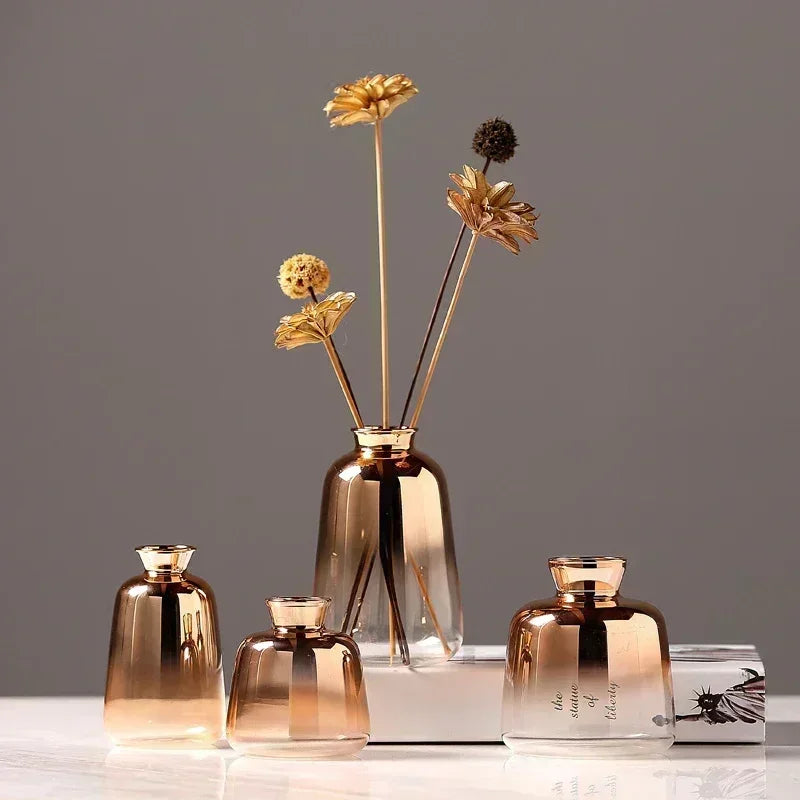Glazen Decoratievaas met Kleurverloop voor Verse Bloemen en Droogbloemen